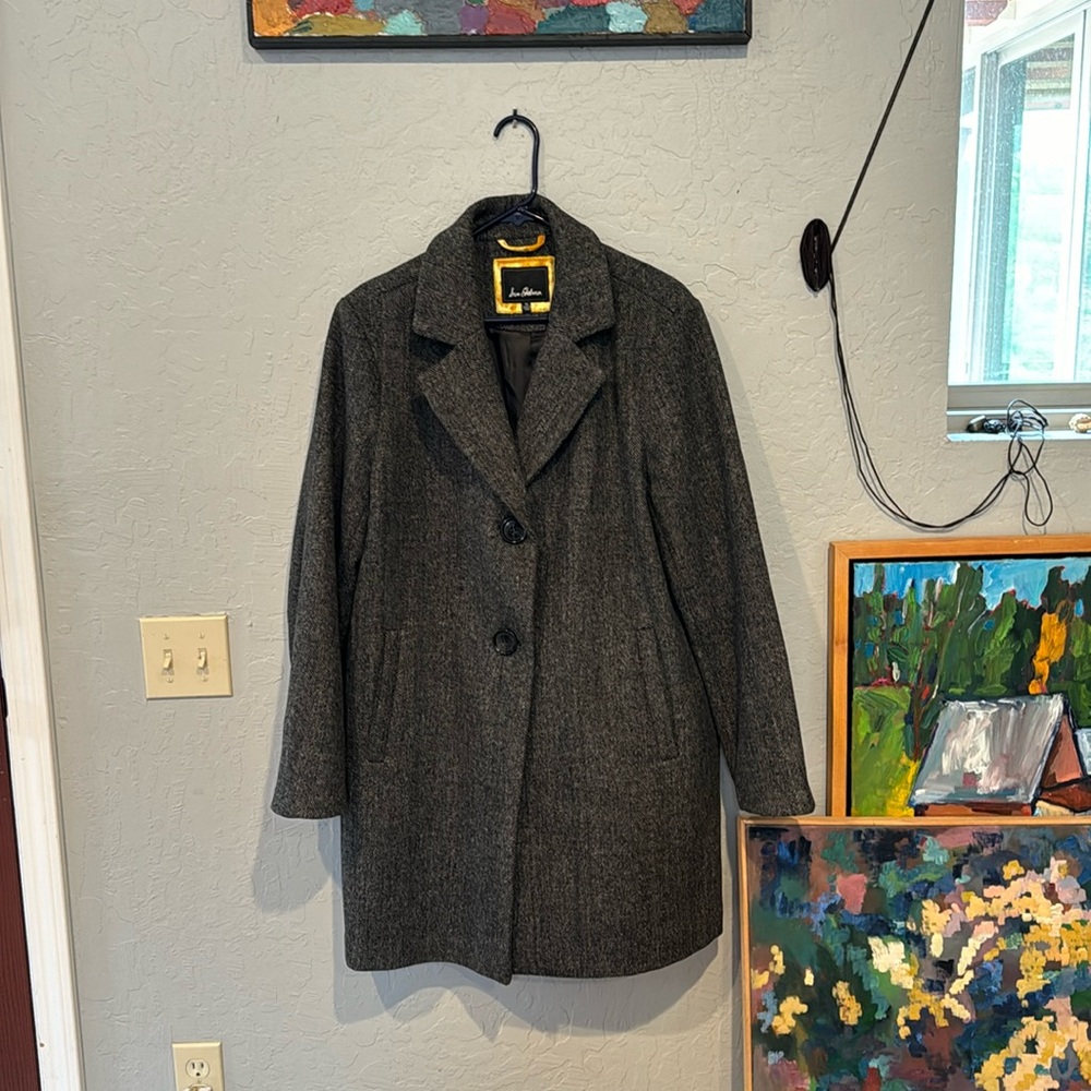 Sam Edelman long wool coat. Pretty herringbone pattern. Bought on 2023.
